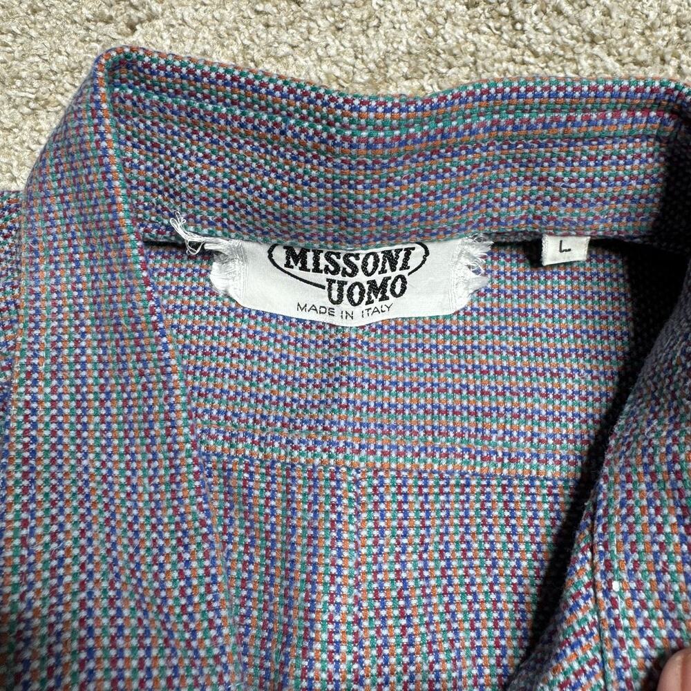 Vintage Missoni Uomo Cotton Woven Button Down Collared Shirt - Picture 3 of 6